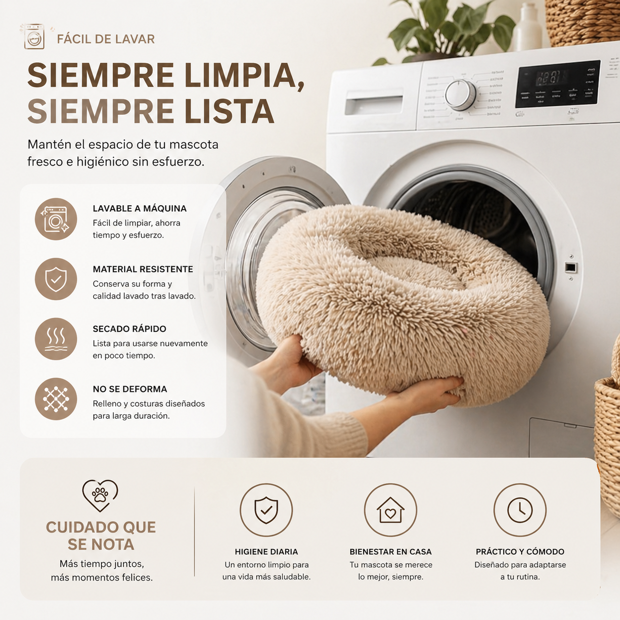 Cama Antiestrés para Mascotas – Suave, Cálida y Ultra Cómoda