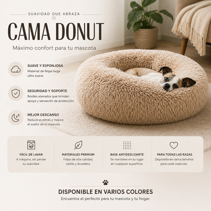 Cama Antiestrés para Mascotas – Suave, Cálida y Ultra Cómoda